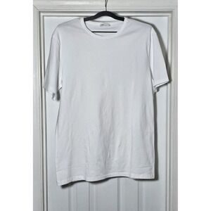 ASKET T-Shirt White Premium Organic Cotton Size Large Long Basic Crewneck